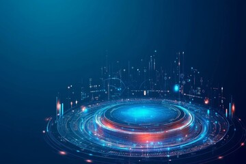 Aufkleber - Abstract Futuristic Digital Technology Interface Background
