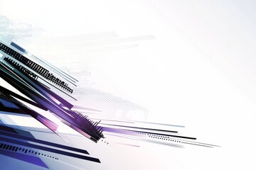 Poster - Abstract Dynamic Tech Lines Composition: Futuristic Digital Design