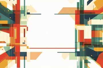 Poster - Abstract Geometric Composition in Vibrant Colors