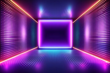 Poster - Neon Glowing Stage with Purple and Blue Lights