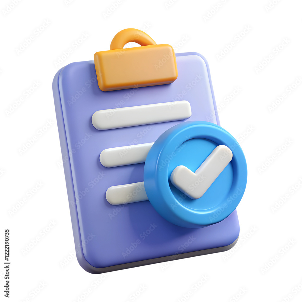 Clipboard with checkmark. 3d rendering isolated on white background ...