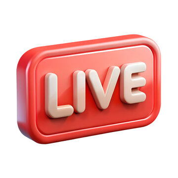 Live streaming icon. Social media minimal design. 3d rendering isolated on white background. Cartoon plastic style icon