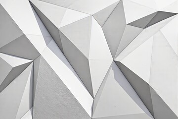 Poster - Abstract geometric white background with sharp triangular shapes and shadows.