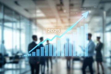 Poster - Abstract growth chart with arrow and 