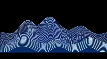 Fototapete - Abstract Blue Wave Lines Pattern Digital Art Background Technology Design Modern Graphic Futuristic
