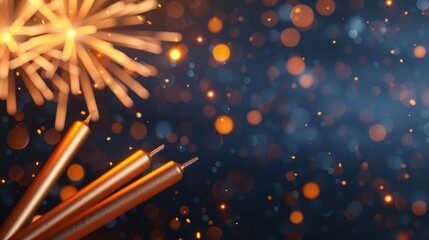 Poster - A vibrant celebration scene featuring sparklers and shimmering bokeh lights, evoking a festive and joyful atmosphere.