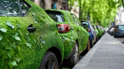 Wall Mural - Affordable eco-friendly car rentals prioritizing cost and sustainability for modern travelers