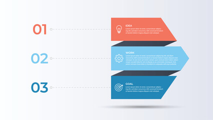 Wall Mural - business growth arrow template. infographic 3 steps to success. vector illustration.
