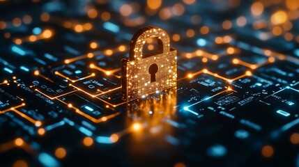 A Close Up View of a Secure Lock Positioned on a Computer Keyboard Illustrating the Concept of Digital Security and Protection Against Cyber Threats in a Modern Technological Environment