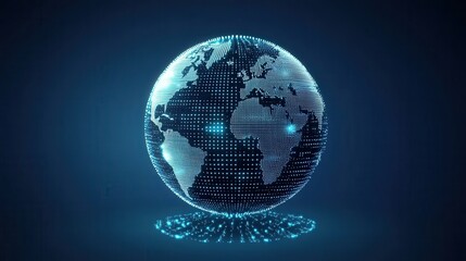 Poster - Digital Global Network Representation with Dots and Glow Effects