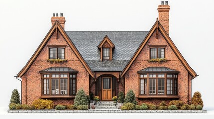 Poster - Model of a house featuring a porch and detailed architectural design elements in a realistic setting
