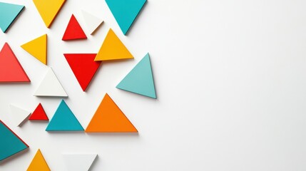 Poster - Colorful Geometric Shapes Arranged on Clean White Background