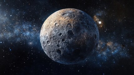 Wall Mural - stunning close-up of a cratered moon in a celestial landscape