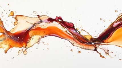 Poster - Colorful Liquid Waves With Splashes and Flowing Movement Action