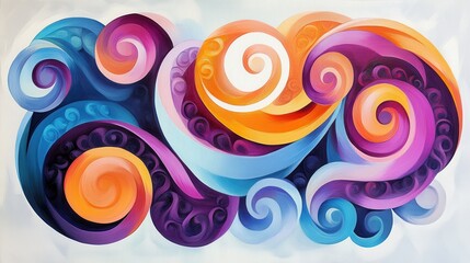 Poster - Vibrant Swirls of Color in Abstract Artistic Design for Wall Art