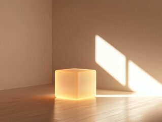 Canvas Print - Illuminated Cube Minimalism