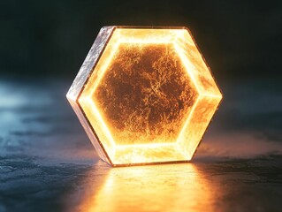 Wall Mural - Glowing Hexagon