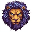© fadillah - Majestic Lion Head with Vibrant Purple Mane