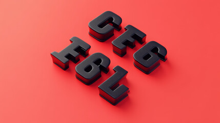 Leinwandbilder - Isometric font, geometric 3d type. Vector creative typeface with black and white letters, numbers and punctuation with shadows on blue background. Trendy decorative alphabet