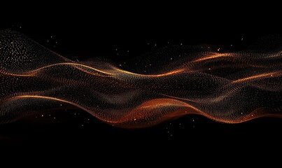 Wall Mural - Abstract Digital Network Waves with Glowing Particles and Dynamic Data Flow, Futuristic Technology Concept for Innovation and Network Communication Visualizations, Generative AI