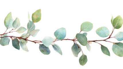 Watercolor bouquet of leaves on transparent background