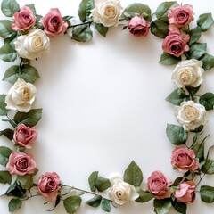 Poster - Valentines themed border. top view.