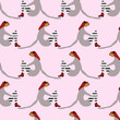 © Westend61 - Seamless pattern with comic woman on pink background in cartoon style