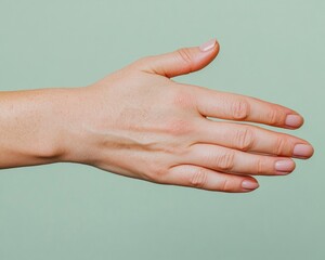 Poster - Modern Healthcare Gesture Detailed Hand in Calming Palette - Enhancing Empathy in Medical Marketing and Patient Connection Strategies