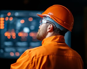 Poster - Industrial Surveillance Steel Control Room with Integrated Safety Screens - Proactive Hazard Detection and Efficient Monitoring Solutions for Modern Manufacturing Environments