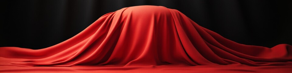 Poster - Luxe Velvet Theater Curtain Reveal Modern Red Drapes in Cultural Venues and Premium Event Marketing - Building Anticipation and Stagecraft Innovation