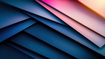 Fototapete - Abstract Background with Colorful Overlapping Paper Sheets in Soft Gradient Tones