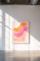 Poster - Contemporary Art Trend Minimalist Maximalist Abstract Canvas with Bold Brushstrokes in Modern Gallery - Elevate Interior Aesthetics and Commercial Space Engagement