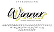 © AriefIndra - Winner Font Stylish brush painted an uppercase vector letters, alphabet, typeface