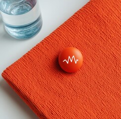 Aufkleber - Vibrant Wellness Tech Red Textured Fitness Mat with Smart Sensor Tracker for Enhanced Home Exercise Routines and Health Monitoring - New Age Fitness Insights