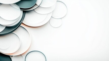 Fototapete - Abstract Composition of Circular Shapes on Light Background for Modern Design