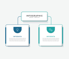 Fototapete -  Vector Infographic label design template with icons and 2 options or steps. for your business data. Vector Illustration.