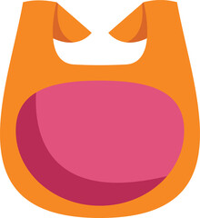 Poster - orange plastic bag with a pink background floating on a white background