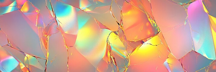 Poster - Shimmering fragments scatter light in a colorful display, showcasing a captivating abstract pattern