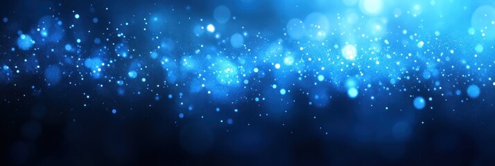 Poster - Soft blue lights blend into a dreamy backdrop, perfect for creative digital design or artistic projects