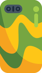 Poster - phone case featuring a green and yellow abstract design, adding a touch of modern style and protecti