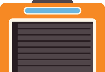 Poster - illustration featuring an orange facade with a closed garage door, evoking a modern and secure archi