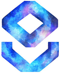 Poster - Vibrant blue abstract shapes digital art modern design creative environment artistic expression