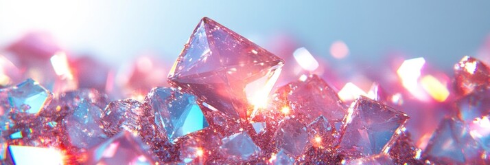 Poster - Various multicolored crystals are reflecting light, creating a dazzling and vibrant atmosphere