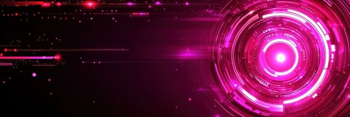 Fototapete - Bright pink and purple circular patterns with radiant lines create a dynamic and lively abstract design