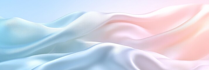 Poster - Elegant silk fabric sways gently in pastel colors, perfect for artistic and design applications