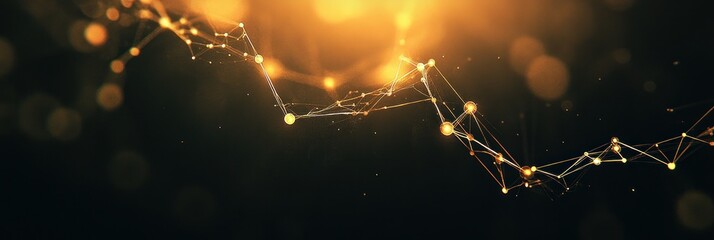 Poster - Glowing particles connect dynamically, suggesting energy flow in dark surroundings