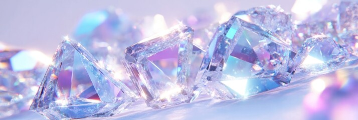 Poster - Vibrant crystals shimmer in soft light, creating a mesmerizing display of reflections