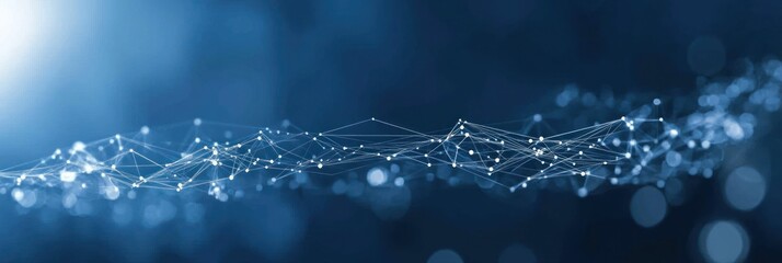Poster - Glowing nodes connected by lines create an abstract representation of a digital network
