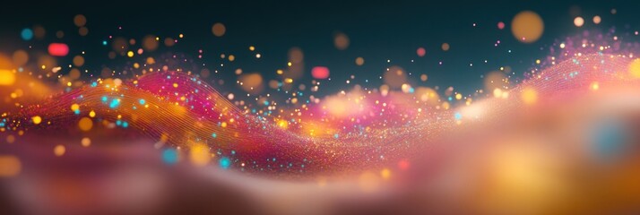 Poster - Bright colors and soft waves of light blend together to create an enchanting visual experience