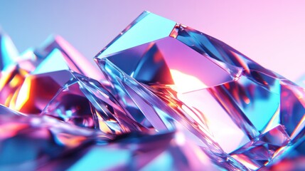 Poster - Various crystals reflect and refract light, creating a stunning array of colors and shapes